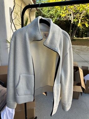 Champion/Todd Snyder Cream Sherpa Fleece Zip-Up Jacket